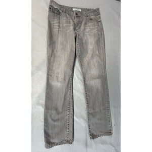 Chicos Platinum jeans Size 1 US 8 Gray Straight Low Rise Light Wash denim